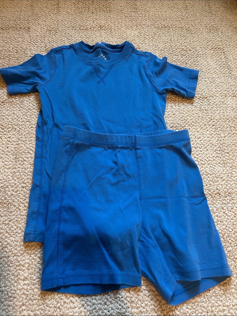 Primary Blue Kids Short Sleeve Pajama Set, size 10